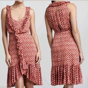 Tory Burch Red Janetta Circle Clip Dot Print Dress Size 4